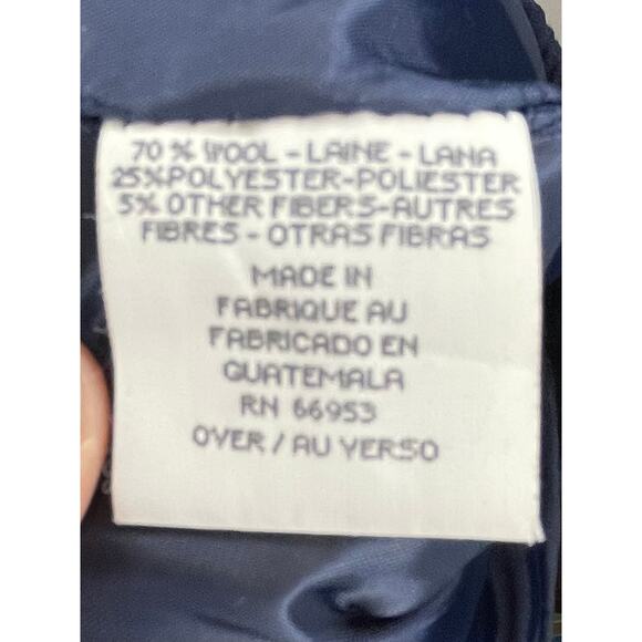 Vintage Joan Leslie Wool Blend Pencil Skirt Women’s 14 Navy Blue Classic Office - Picture 9 of 9